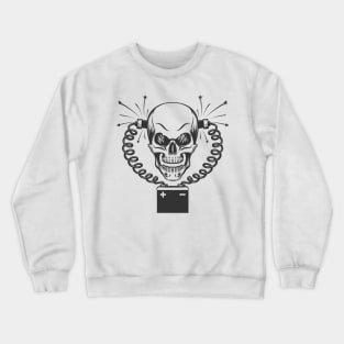 Smiling Skull and Car battery Crewneck Sweatshirt